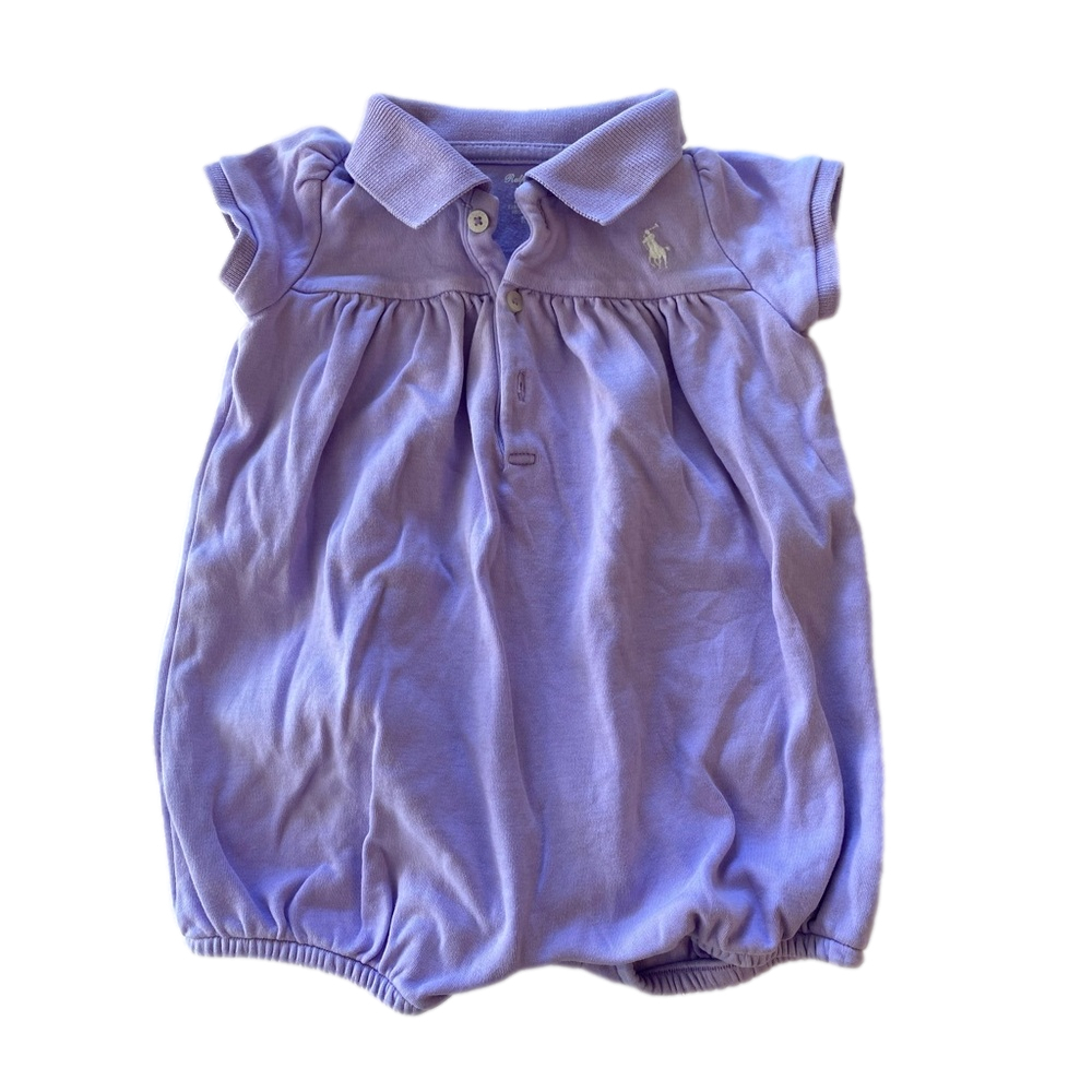 Baby Girl's Polo Pony Bubble Shortalls 9 m